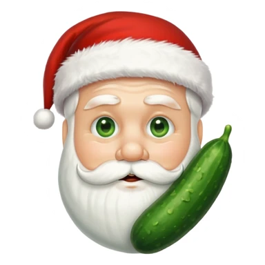Santa with cucumber slices over his eyes sticker