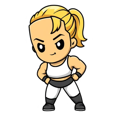 Hun from Teenage Mutant Ninja Turtles, muscular gang leader with blonde ponytail sticker