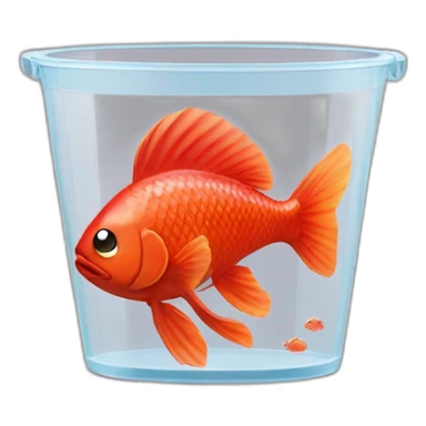 red fish in a transparent champagne bucket sticker