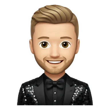 Justin Timberlake from 'N Sync with dark blonde hair, black sequin outfit sticker