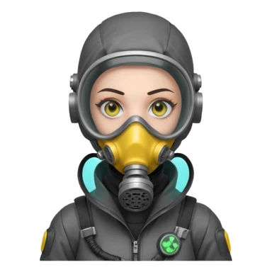 cyberpunk gasmask girl programmer buzzcut sticker