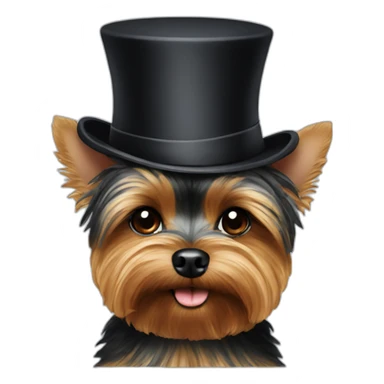 yorkie wearing a tophat sticker