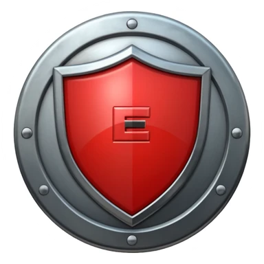 shield with a red E on it sticker