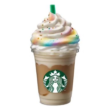 Realistic starbucks unicorn Frappuccino with rainbow sprinkles sticker