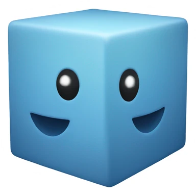 A blue cube with face sticker