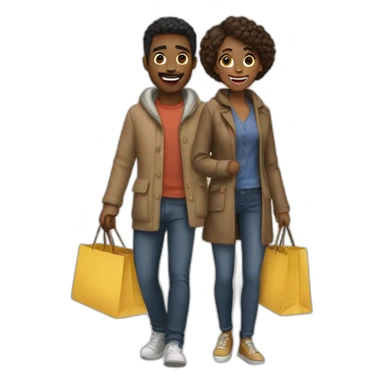 couple shopping together sticker