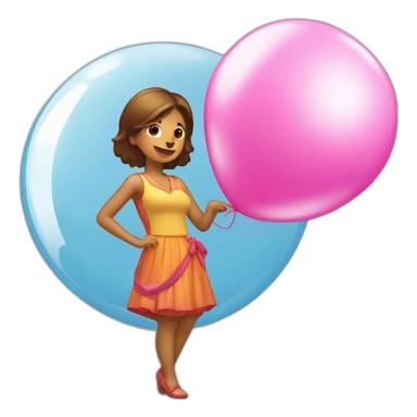 chica cubana enamorada sosteniendo un globo  sticker