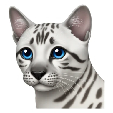 Seal Silver SNow charcoal bengal with Blue eyes  sticker