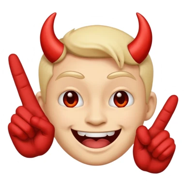 este emoji 😈 con unos dedos groseros 🖕🏽en los lados sticker
