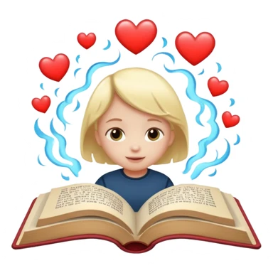 open book with a small child and heart above it sticker