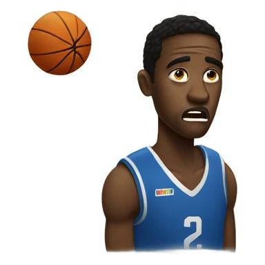 A crying basketball player Black man. sticker
