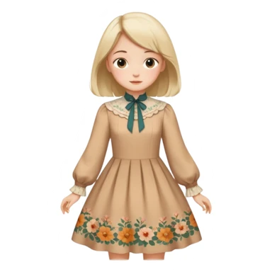 Cottagecore style ultra cute vintage material dress sticker