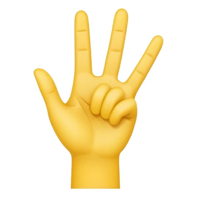 raised hand (stop gesture) but one finger up four finger down) yellow emoji style  sticker