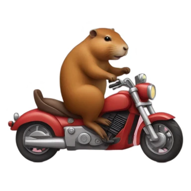 Capybara riding a motorcycle sticker