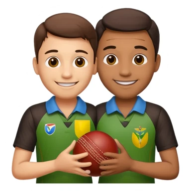 emoji of a father and son holding hands with a cricket ball, inspired by the movie Jersey sticker