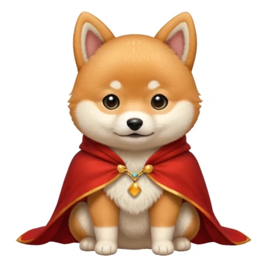 baby shiba dog, in magic red cloak sticker