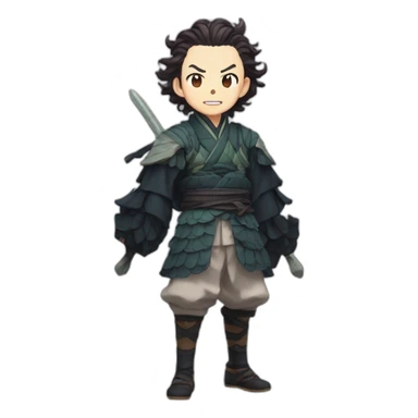 Tanjiro kamado demon slayer sticker