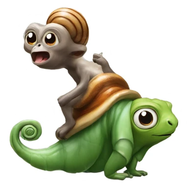 Snail and monkey chimera sticker