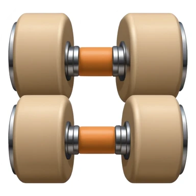 beige dumbbells with a shadow sticker