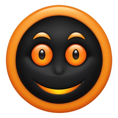 make a blackhole, accretion disk and all, with an orange smiley face, black head, orange ring, orange eyes, orange mouth, no other details sticker