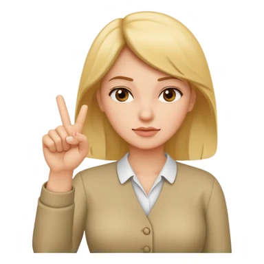 Female shaking index finger saying no sticker