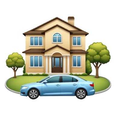 house with car in driveway sticker
