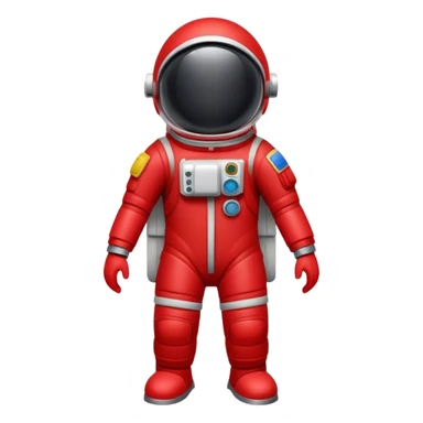 Red astronaut small no face no arms cartoony sticker