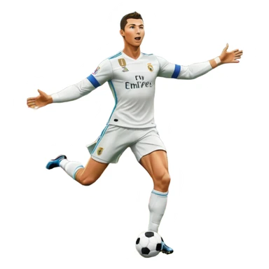 Ronaldo scoring a goal, stadium full of fans, dynamic action, vibrant colors sticker