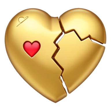 Broken heart gold sticker