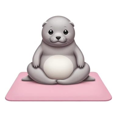 Seal on a light pink yoga mat on the beach sticker