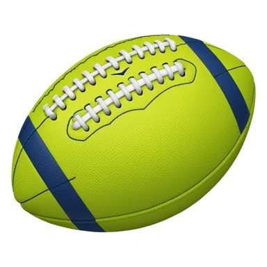 lime green colored american football with navy-blue stitching and gray stripes sticker