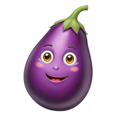 Eggplant eating an eggplant sticker