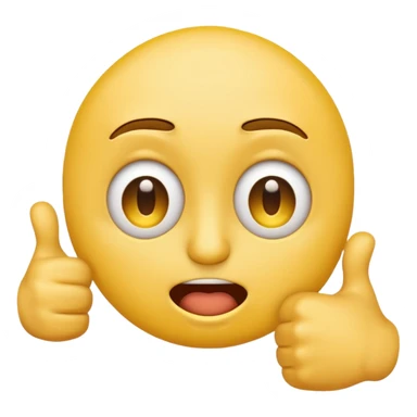 Original yellow Emoji face stressed out with one eye quivering half open and a thumbs up sticking out sticker