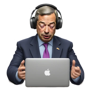 Nigel Farage listening to music with eyes closed  sticker