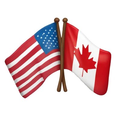 american and canadian flag combined sticker