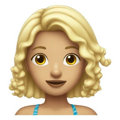 blonde girl at sea in a swimsuit sticker