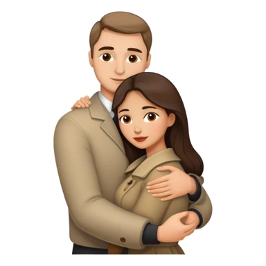 couple hug with warm Latina girl and russian man elegant sticker