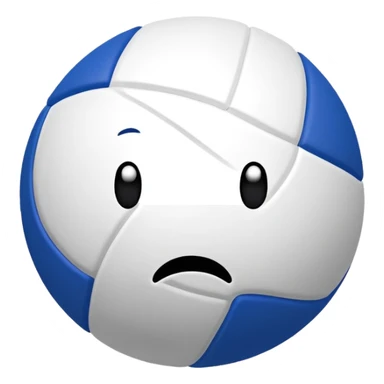 volleyball with frowny face bc game LOSS oh no sticker