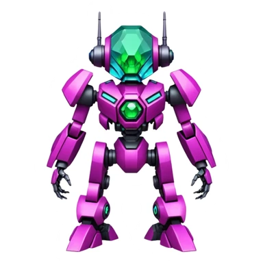 Edgy badass toxic poisonous shaky cool awesome epic sapphire emerald citron topaz magenta radioactive faulty rue ruby Tropical Futuristic Modern Mecha-Fakémon-hybrid-creature (full body)  sticker