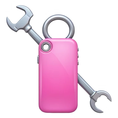pink girly cellphone with a cute wrench sticker