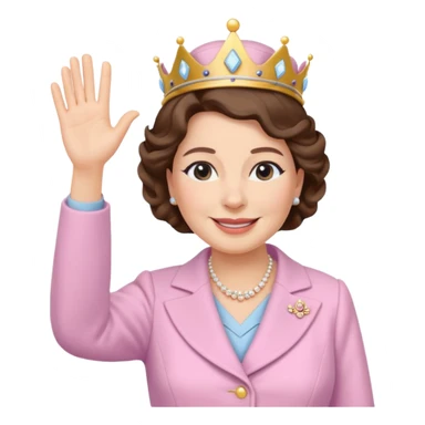 Queen Elizabeth waves in pastel clothes sticker