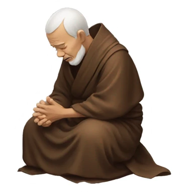 Old monk praying sticker