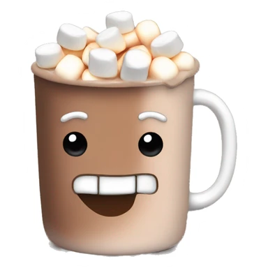 Hot chocolate with marshmallows in a mug sticker