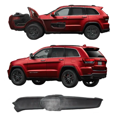 red jeep grand Cherokee with black trim sticker