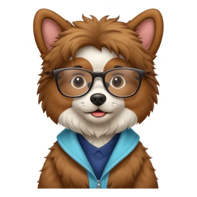 dog with clothes and wearing glasses sticker