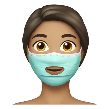 brunette Woman with beauty face mask sticker