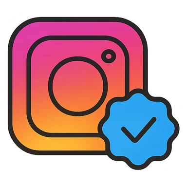 Instagram blue verification tick icon, clean, modern, matches Instagram branding sticker