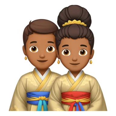 gay happy brown skin couple in hanfu sticker