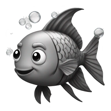 fish and bubbles  same but in blackand white sticker
