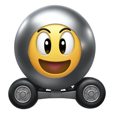 Metal cute Kirby ball driving on 4 car wheels sticker